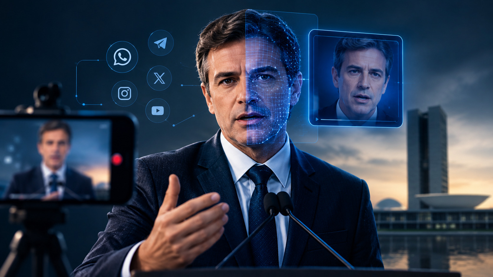 Eleições 2026: como a inteligência artificial pode criar vídeos falsos de políticos